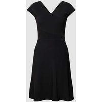 Armani Exchange Knielange jurk in riblook Zwart