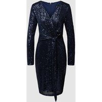 Paradi Knielange cocktailjurk met pailletten Donkerblauw