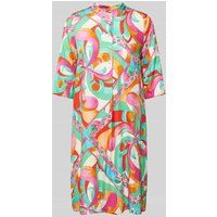 Emily Van den Bergh Knielange jurk met all-over print Felroze