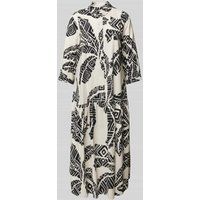 milano italy Midi-jurk met all-over print Zwart