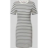 Tommy Hilfiger Slim fit T-shirtjurk met streepmotief Offwhite