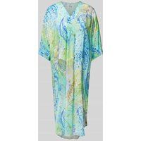 Emily Van den Bergh Midi-jurk van viscose in all-over look Groen