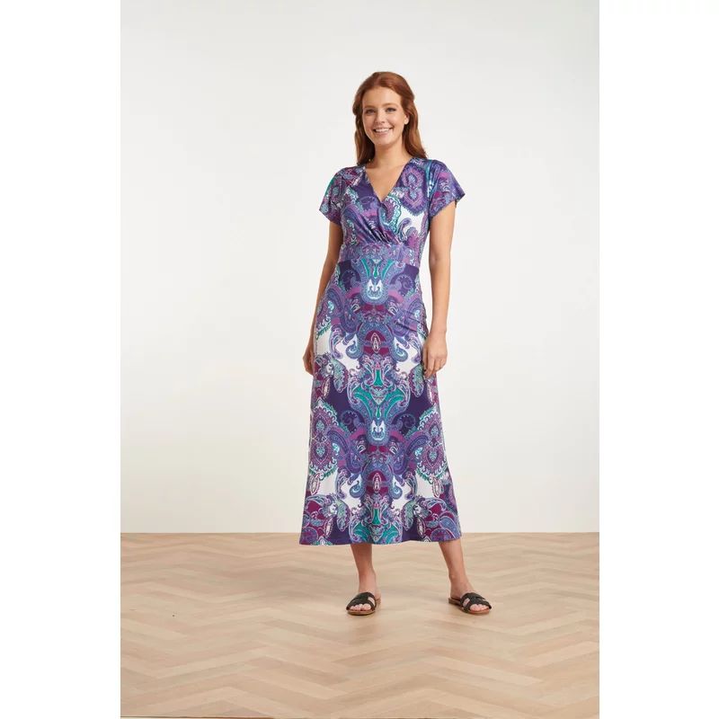 Smashed Lemon 24423 stretch zomerjurk met ornamentprint | Print / Multi M