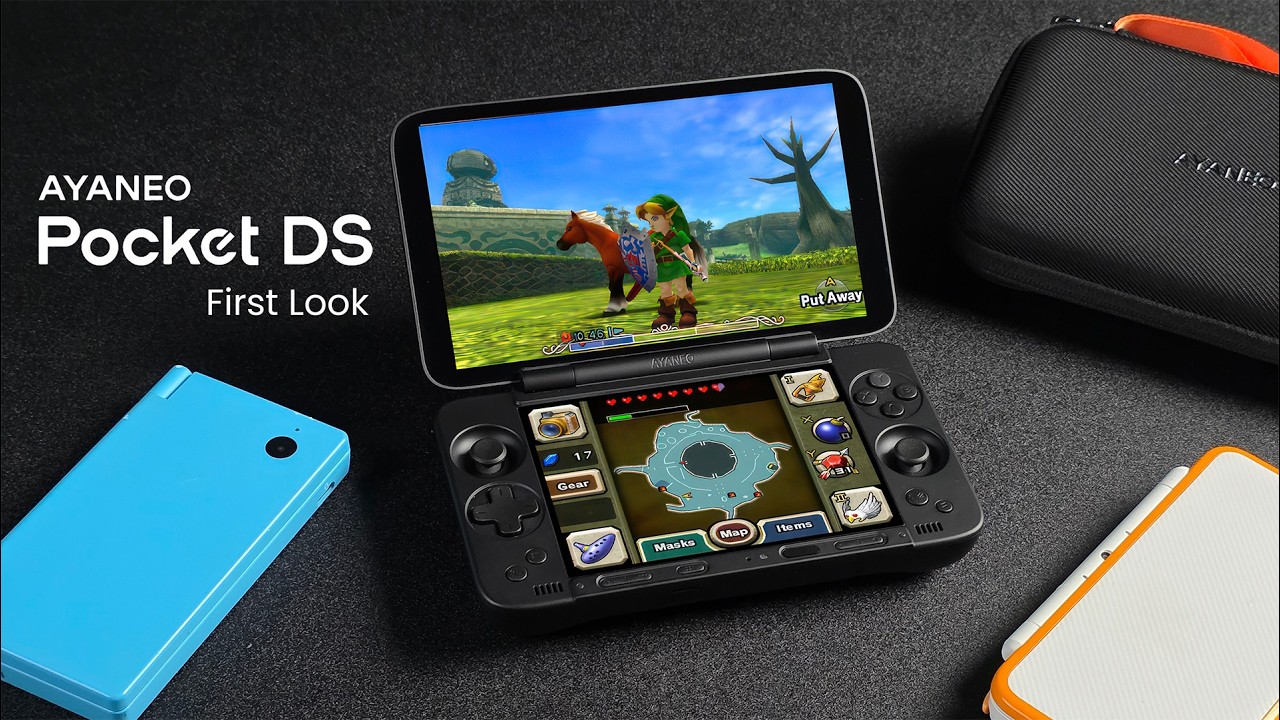 AYANEO Pocket DS Handheld Gaming Dual-Screen Terbaru