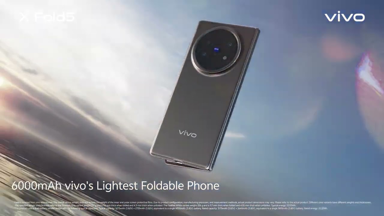 vivo X Fold5 lipat ringan dengan kamera ZEISS 50MP dan baterai besar