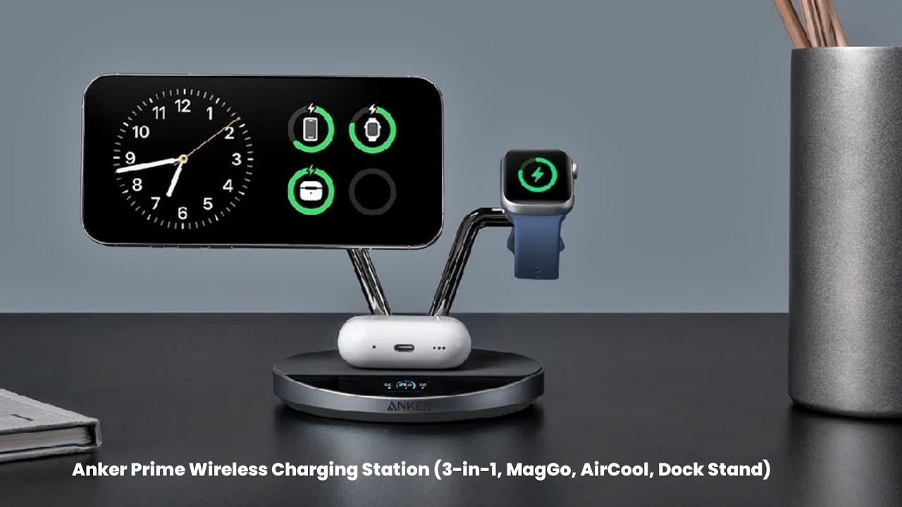 Stasiun Pengisian Daya Nirkabel Anker Prime 3-in-1 Canggih