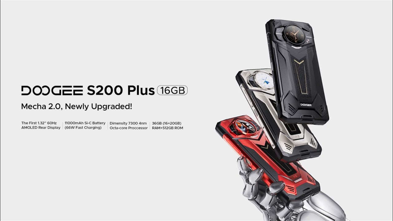 Doogee S200 Plus: Desain Mecha Superior dan Layar Belakang Inovatif