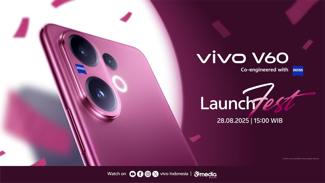 Vivo V60 Resmi Rilis di Indonesia: Snapdragon 7 Gen 4 dan Kamera Zeiss 50 MP