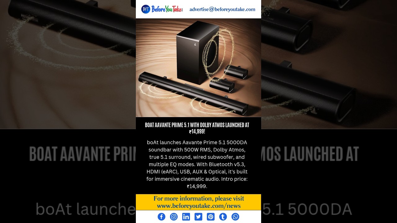 BoAt Aavante Prime 5000DA 500W: Soundbar Dolby Atmos Harga Entry Bikin Geger