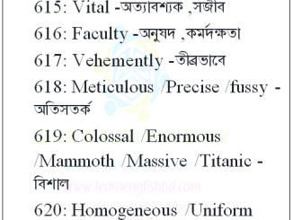 20 Vocabulary With Bengali Meaning Part-31 20 Vocabulary With Bengali Meaning Part-31