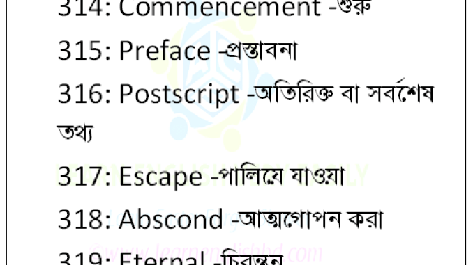 20 Vocabulary With Bengali Meaning Part-16 20 Vocabulary With Bengali Meaning Part-16