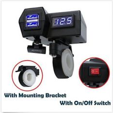 Cargador Universal Dual Usb Para Moto 12 – 24v Con Medidor Voltaje Cargador Universal Dual Usb Para Moto 12 – 24v Con Medidor Voltaje