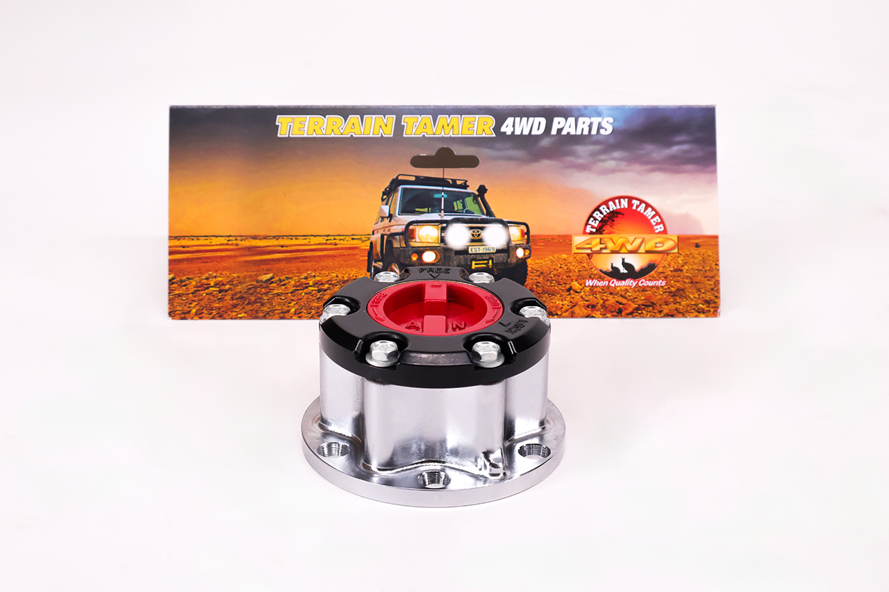 FREE WHEELING HUB 1 PIECE GENUINE ASIN HAS A RED TURN KNOB FREE WHEELING HUB 1 PIECE GENUINE ASIN HAS A RED TURN KNOB