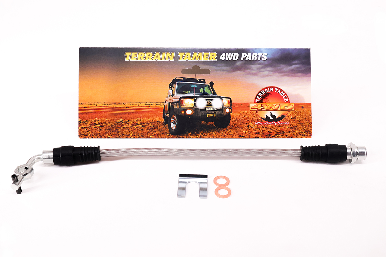BRAIDED BRAKE HOSE FRONT L/H OR R/H NON ABS BRAIDED BRAKE HOSE FRONT L/H OR R/H NON ABS