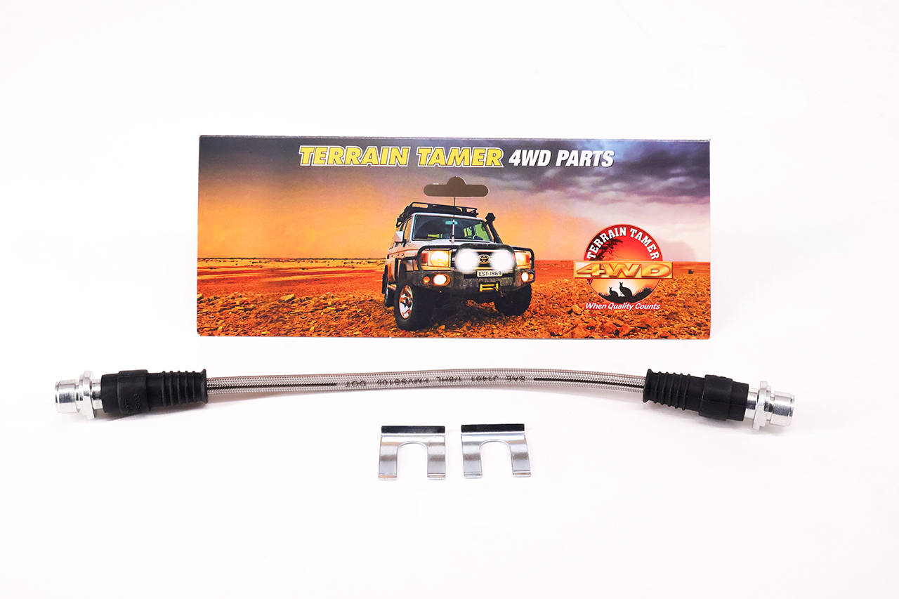 BRAIDED BRAKE HOSE R/H FRONT CENTRE +ABS 50MM EXTENDED BRAIDED BRAKE HOSE R/H FRONT CENTRE +ABS 50MM EXTENDED