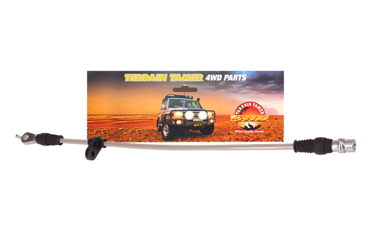 BRAIDED BRAKE HOSE FRONT R/H PLUS 50MM BRAIDED BRAKE HOSE FRONT R/H PLUS 50MM