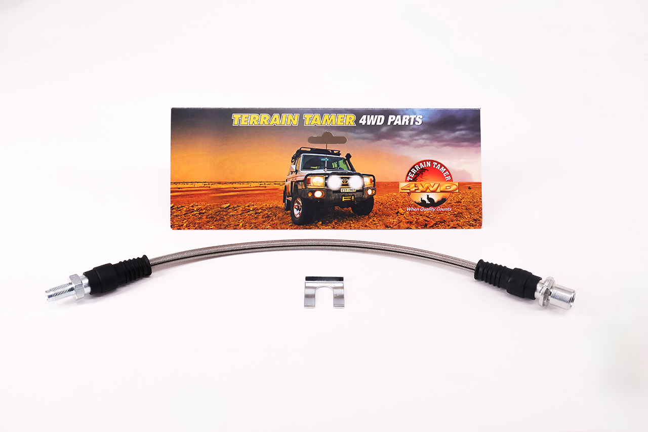 BRAIDED BRAKE HOSE REAR CENTRE NON ABS +50MM EXTENDED BRAIDED BRAKE HOSE REAR CENTRE NON ABS +50MM EXTENDED