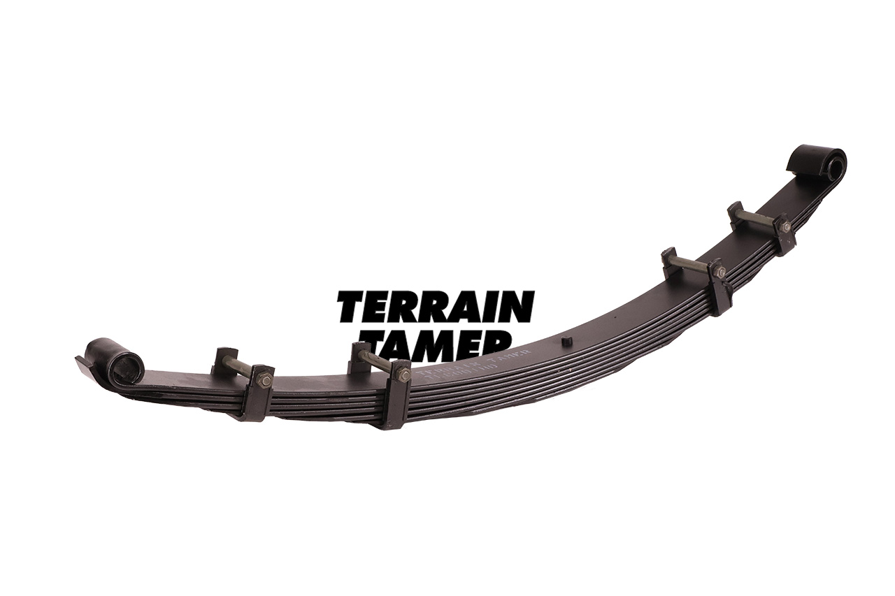 LEAF SPRING FRONT RAISED 50MM TO 65KG WITH BULL BAR LEAF SPRING FRONT RAISED 50MM TO 65KG WITH BULL BAR