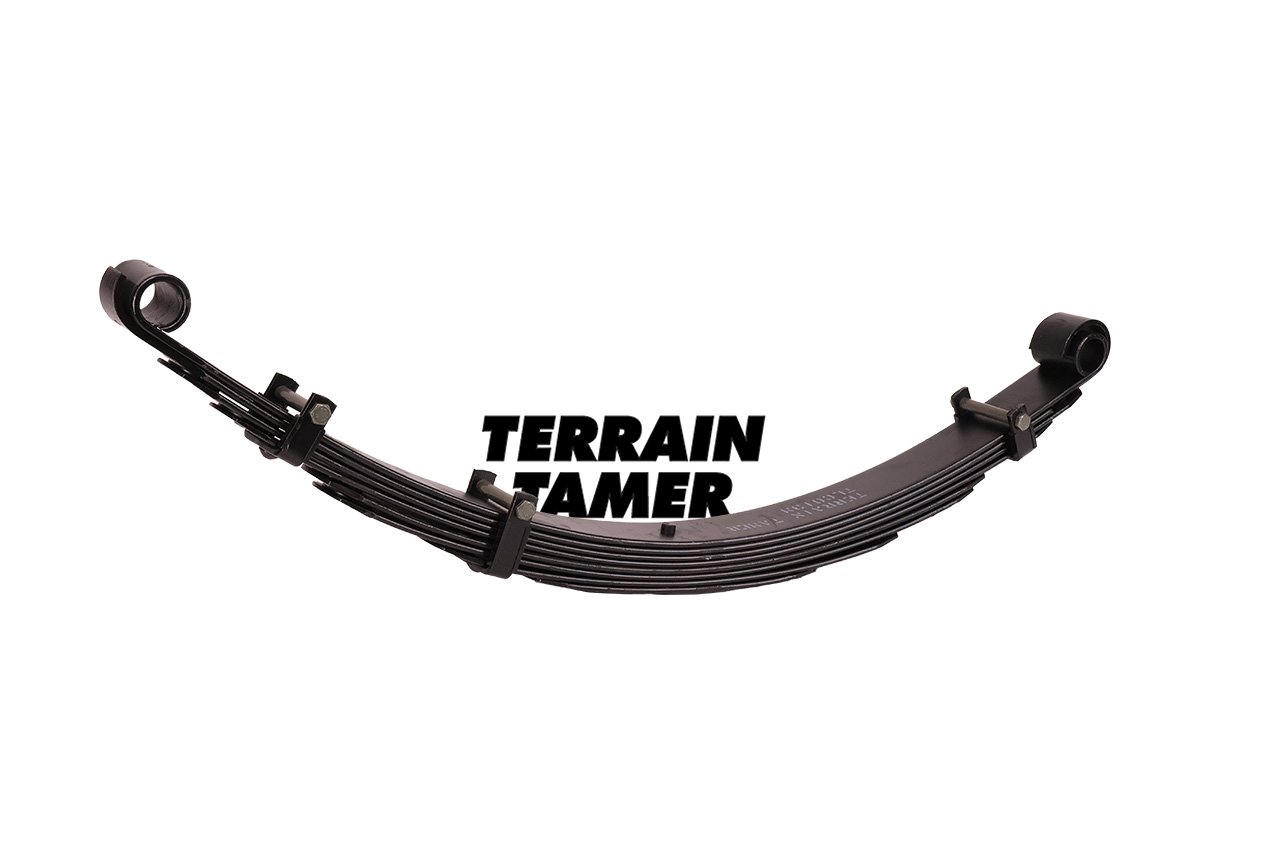 LEAF SPRING FRONT RAISED 50MM TO 150KG WITH BULL BAR & WINCH LEAF SPRING FRONT RAISED 50MM TO 150KG WITH BULL BAR & WINCH