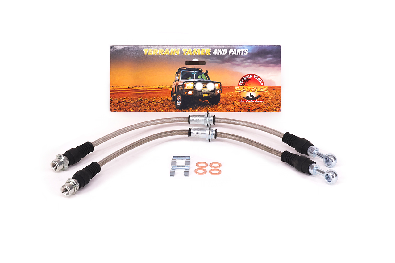 BRAIDED BRAKE HOSE KIT FRONT SUITS BIG BRAKE KIT TTBBK04 BRAIDED BRAKE HOSE KIT FRONT SUITS BIG BRAKE KIT TTBBK04
