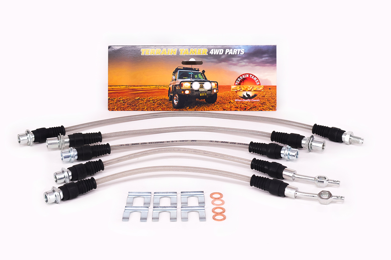 BRAIDED BRAKE HOSE KIT FRONT SUITS BIG BRAKE KIT TTBBK07 BRAIDED BRAKE HOSE KIT FRONT SUITS BIG BRAKE KIT TTBBK07