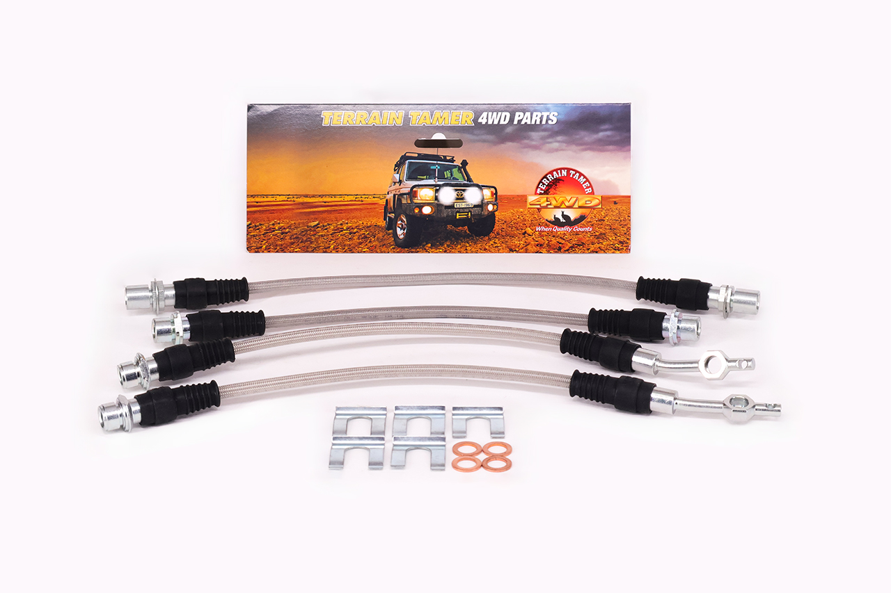 BRAIDED BRAKE HOSE KIT FRONT SUITS BIG BRAKE KIT TTBBK08 BRAIDED BRAKE HOSE KIT FRONT SUITS BIG BRAKE KIT TTBBK08