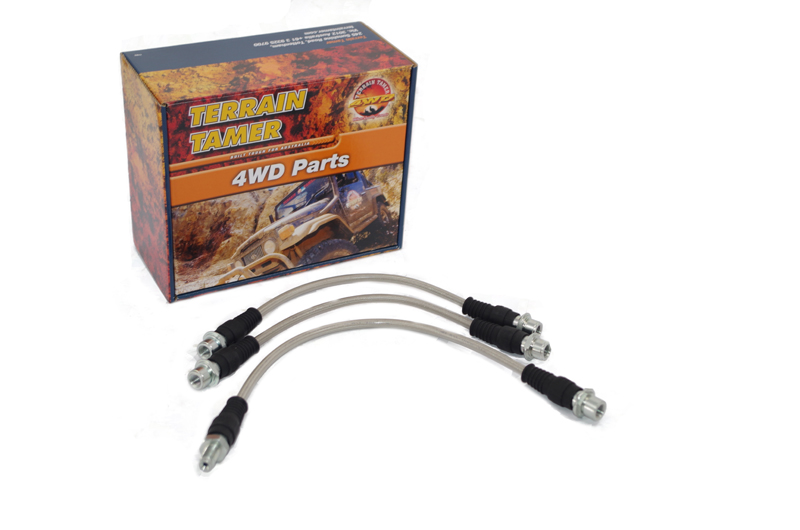 BRAIDED BRAKE HOSE KIT SUIT 2″ RAISED SUSP MINUS VSC