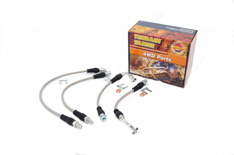 BRAIDED BRAKE HOSE KIT DRUM BKE RR TO 2″RAISED SUSP W/O ABS BRAIDED BRAKE HOSE KIT DRUM BKE RR TO 2″RAISED SUSP W/O ABS