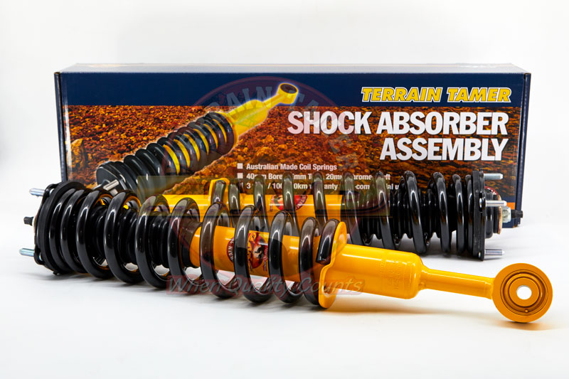 COIL OVER SHOCK ASSY PAIR RAISED 40MM TO 100KG WITH BULL BAR COIL OVER SHOCK ASSY PAIR RAISED 40MM TO 100KG WITH BULL BAR