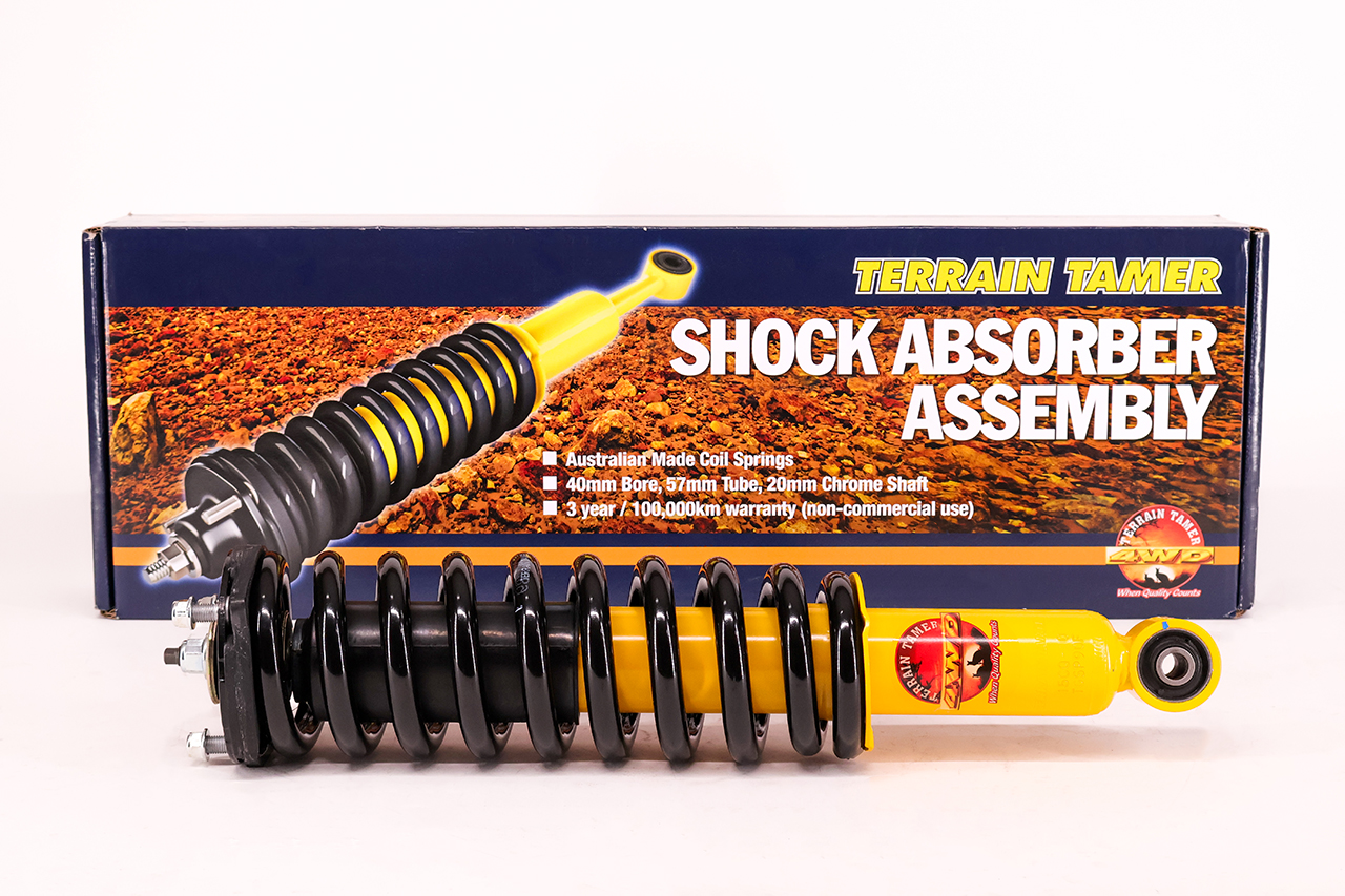 COIL OVER SHOCK ASSY PAIR RAISED 40MM TO 100KG PRADO 90 SER. COIL OVER SHOCK ASSY PAIR RAISED 40MM TO 100KG PRADO 90 SER.