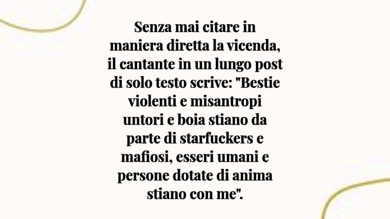 Caso stalking ad Angelica Schiatti, Morgan: “Oggi piacciono i mostri, se lo fossi vi piacerei” Caso stalking ad Angelica Schiatti, Morgan: “Oggi piacciono i mostri, se lo fossi vi piacerei”