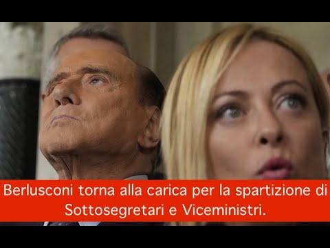 Berlusconi torna alla carica per la spartizione di Sottosegretari e Viceministri. Berlusconi torna alla carica per la spartizione di Sottosegretari e Viceministri.
