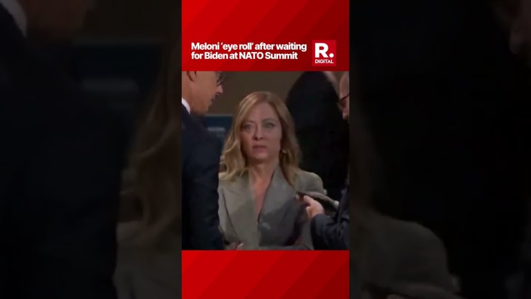 Georgia Meloni ‘eye-roll’ after waiting for Biden at The NATO Summit Georgia Meloni ‘eye-roll’ after waiting for Biden at The NATO Summit