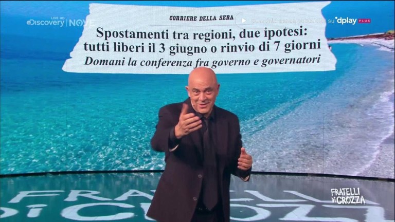 Crozza: “Andare in vacanza in Puglia? Basta smussare muri di casa a Pinerolo e sei in un trullo” Crozza: “Andare in vacanza in Puglia? Basta smussare muri di casa a Pinerolo e sei in un trullo”
