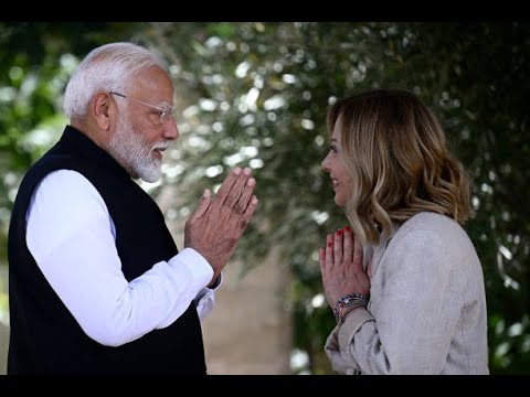 Modi, Milei and Others greeted by Italian PM Meloni at the G-& #politics Modi, Milei and Others greeted by Italian PM Meloni at the G-& #politics
