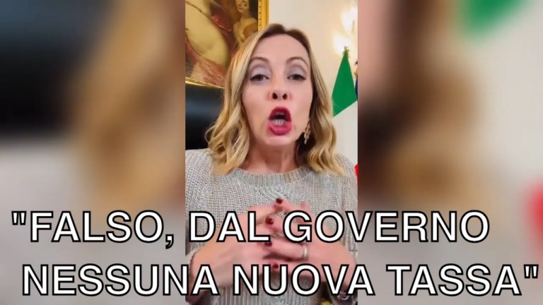 GIORGIA MELONI: “FALSO, DAL GOVERNO NESSUNA NUOVA TASSA, QUESTO AVVENIVA CON LA SINISTRA.” GIORGIA MELONI: “FALSO, DAL GOVERNO NESSUNA NUOVA TASSA, QUESTO AVVENIVA CON LA SINISTRA.”