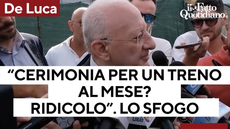 Roma-Pompei, De Luca contro la parata di Governo: “Cerimonia per un treno mensile, ridicolo” Roma-Pompei, De Luca contro la parata di Governo: “Cerimonia per un treno mensile, ridicolo”