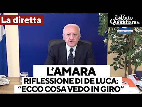 L’amara riflessione di De Luca: “C’è in giro una condizione umana di grande sofferenza” L’amara riflessione di De Luca: “C’è in giro una condizione umana di grande sofferenza”