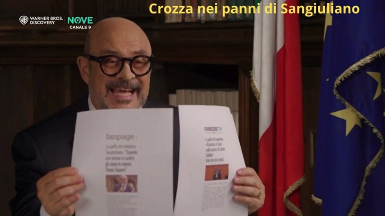 Crozza nei panni di Sangiuliano Crozza nei panni di Sangiuliano