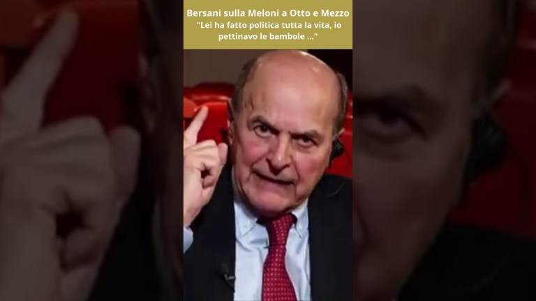 Bersani sulla Meloni a Otto e Mezzo : “Lei ha fatto politica tutta la vita, io pettinavo le bambole” Bersani sulla Meloni a Otto e Mezzo : “Lei ha fatto politica tutta la vita, io pettinavo le bambole”