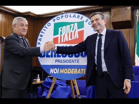 TAJANI E LUPI PRESENTANO IL NUOVO SIMBOLO PER ELEZIONI EUROPEE DI FORZA ITALIA E NOI MODERATI TAJANI E LUPI PRESENTANO IL NUOVO SIMBOLO PER ELEZIONI EUROPEE DI FORZA ITALIA E NOI MODERATI