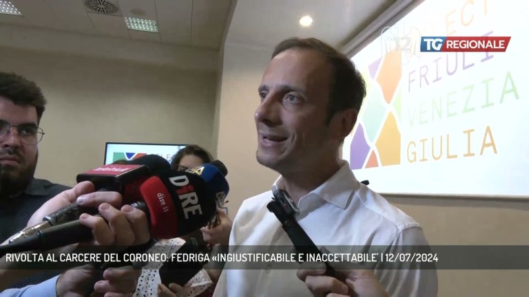 RIVOLTA AL CARCERE DEL CORONEO: FEDRIGA «INGIUSTIFICABILE E INACCETTABILE’ | 12/07/2024 RIVOLTA AL CARCERE DEL CORONEO: FEDRIGA «INGIUSTIFICABILE E INACCETTABILE’ | 12/07/2024