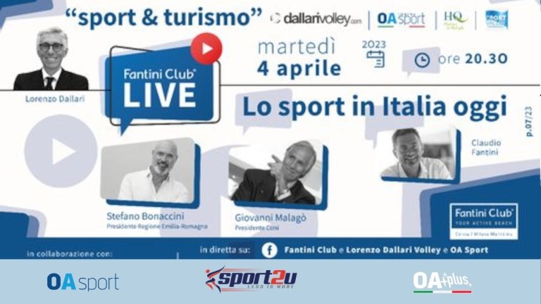 Stefano Bonaccini, Giovanni Malagò e Claudio Fantini in live Sport&Turismo alle 20:30 Stefano Bonaccini, Giovanni Malagò e Claudio Fantini in live Sport&Turismo alle 20:30