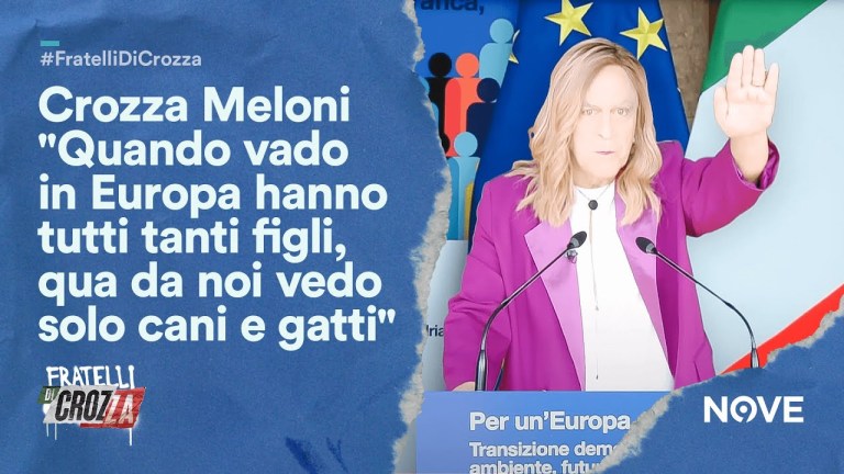 Crozza Meloni “Quando vado in Europa hanno tutti tanti figli, qua da noi vedo solo cani e gatti” Crozza Meloni “Quando vado in Europa hanno tutti tanti figli, qua da noi vedo solo cani e gatti”