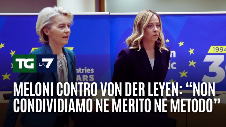 Meloni contro Von der Leyen: “Non condividiamo ne merito ne metodo” Meloni contro Von der Leyen: “Non condividiamo ne merito ne metodo”