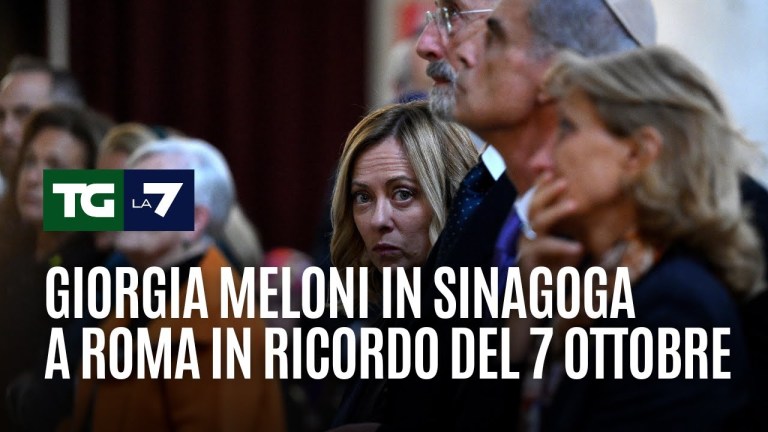 Giorgia Meloni in sinagoga a Roma in ricordo del 7 ottobre Giorgia Meloni in sinagoga a Roma in ricordo del 7 ottobre