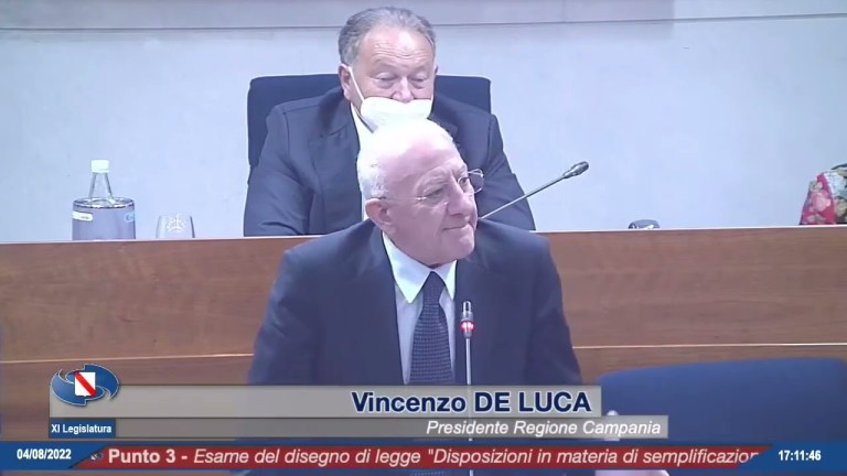 Vincenzo De Luca – Intervento nel corso della seduta odierna del Consiglio Regionale (04.08.22) Vincenzo De Luca – Intervento nel corso della seduta odierna del Consiglio Regionale (04.08.22)