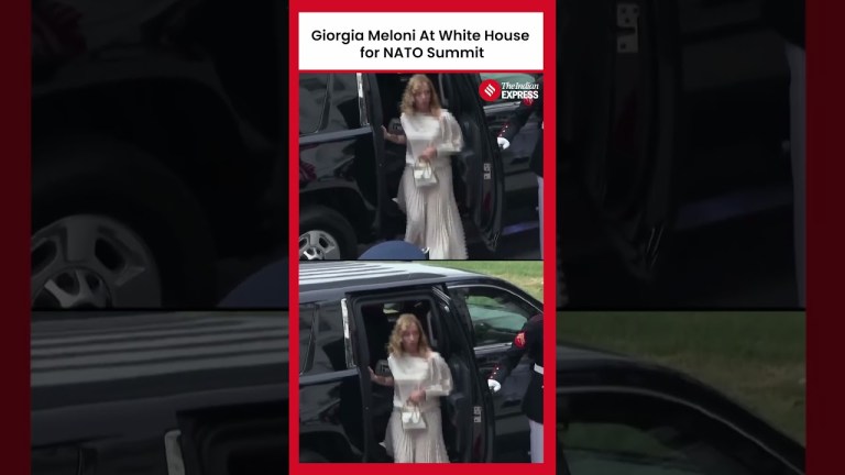 NATO Summit 2024: Italian PM Giorgia Meloni Arrives at White House for NATO Summit NATO Summit 2024: Italian PM Giorgia Meloni Arrives at White House for NATO Summit