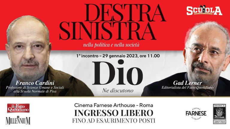 Dialogo fra un credente e un Infedele, Gad Lerner e Franco Cardini discutono del concetto di Dio Dialogo fra un credente e un Infedele, Gad Lerner e Franco Cardini discutono del concetto di Dio