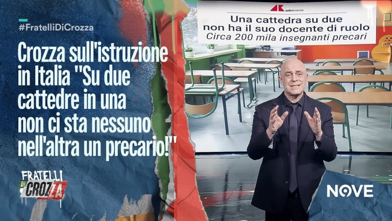 Crozza sull’istruzione in Italia “Su due cattedre in una non ci sta nessuno nell’altra un precario!” Crozza sull’istruzione in Italia “Su due cattedre in una non ci sta nessuno nell’altra un precario!”